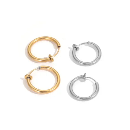 Retractable Stainless Steel Hoop Non Piercing Stainless Nose Ring-Lip Ring-Earrings